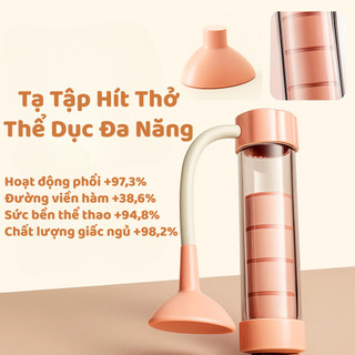 Tạ Tập Hít Thở Đa Năng 2in1 Tăng Sức Bền Giảm Cân, Dụng Cụ Tập Phổi Luyện Hơi Điều Chỉnh Lực