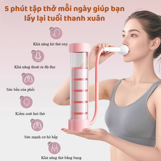 Tạ Tập Hít Thở Đa Năng 2in1 Tăng Sức Bền Giảm Cân, Dụng Cụ Tập Phổi Luyện Hơi Điều Chỉnh Lực
