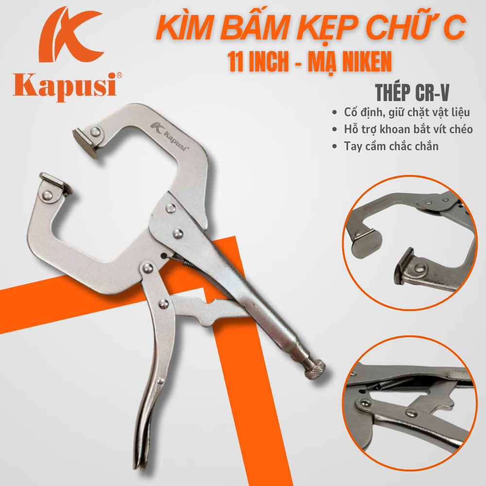 Kìm Chết Chữ C Có Kẹp Kapusi K8266 – Chắc Chắn, Đa Năng, Bền Bỉ