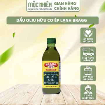 Dầu Oliu Hữu Cơ Ép Lạnh Bragg Mỹ 473ml - Dầu Olive Nguyên Chất Cho Bé, Ăn Kiêng Eat Clean⁠ | Mộc Nhiên Organic⁠ nè