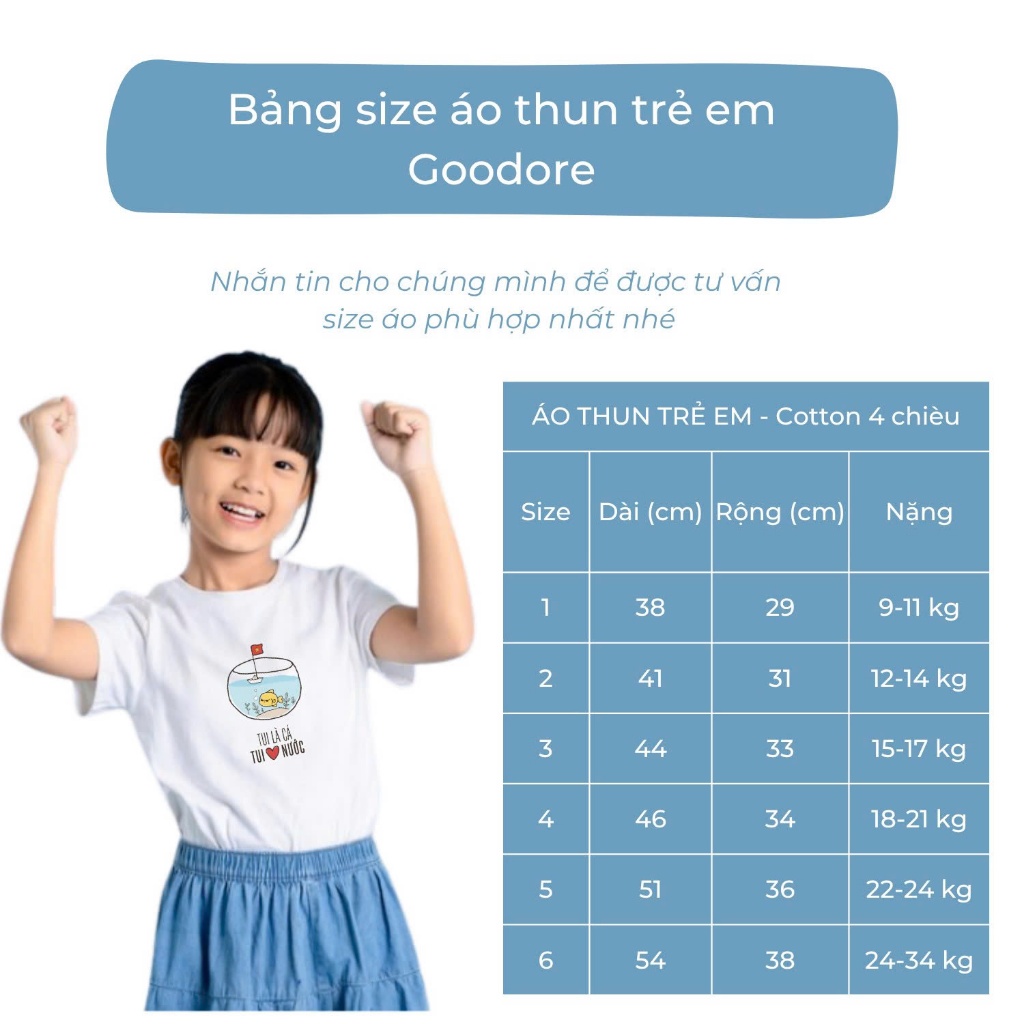 Áo thun cotton unisex nam nữ Goodore Cá Cool Mini thoáng mát năng động form Oversize