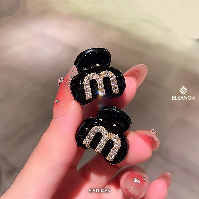 Kẹp tóc nữ mini Eleanor Accessories càng cua đính đá hình chữ M phụ kiện tóc 7628