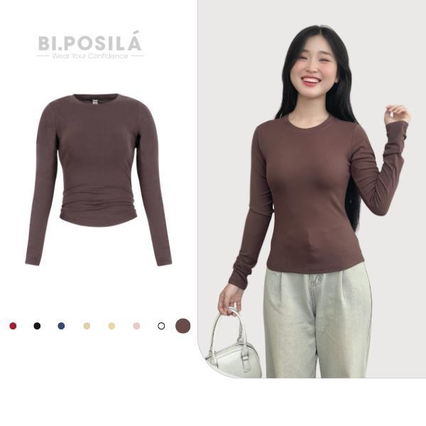 [A06] ÁO THUN NỮ BODY CỔ TRÒN DÀI TAY VẢI COTTON BORIP MỀM MỊN MÁT MẺ FORM ĐẸP BI.POSILÁ
