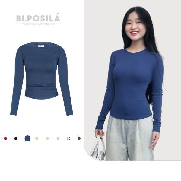 [A06] ÁO THUN NỮ BODY CỔ TRÒN DÀI TAY VẢI COTTON BORIP MỀM MỊN MÁT MẺ FORM ĐẸP BI.POSILÁ