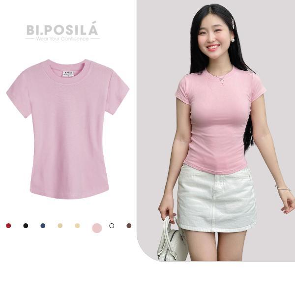 [A05] ÁO THUN NỮ BODY BASIC SLIM FIT CỔ TRÒN TAY NGẮN CHẤT VẢI COTTON BORIP MỀM MỊN MÁT MẺ BI.POSILÁ áo kiểu nữ