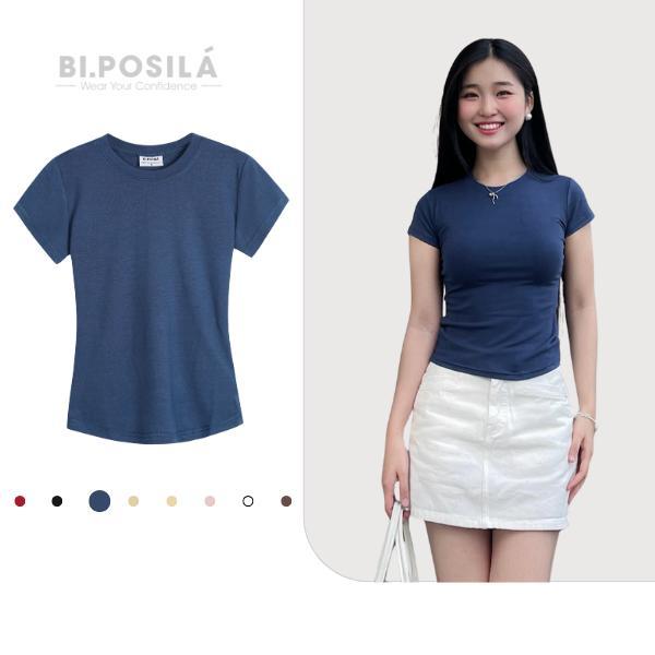 [A05] ÁO THUN NỮ BODY BASIC SLIM FIT CỔ TRÒN TAY NGẮN CHẤT VẢI COTTON BORIP MỀM MỊN MÁT MẺ BI.POSILÁ áo kiểu nữ