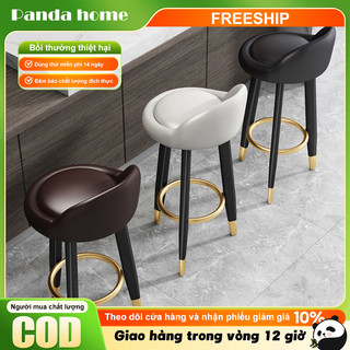 Panda Ghế quầy bar gỗ nguyên khối Bắc Âu ghế cao tựa lưng đơn giản giảm giá 50%