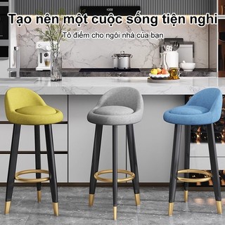 Panda Ghế quầy bar gỗ nguyên khối Bắc Âu ghế cao tựa lưng đơn giản giảm giá 50%