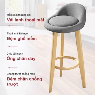 Panda Ghế quầy bar gỗ nguyên khối Bắc Âu ghế cao tựa lưng đơn giản giảm giá 50%