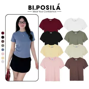 ÁO THUN NỮ BASIC REGULAR FIT CỔ TRÒN TAY NGẮN CHẤT VẢI COTTON BORIP MỀM MỊN MÁT MẺ BI.POSILÁ
