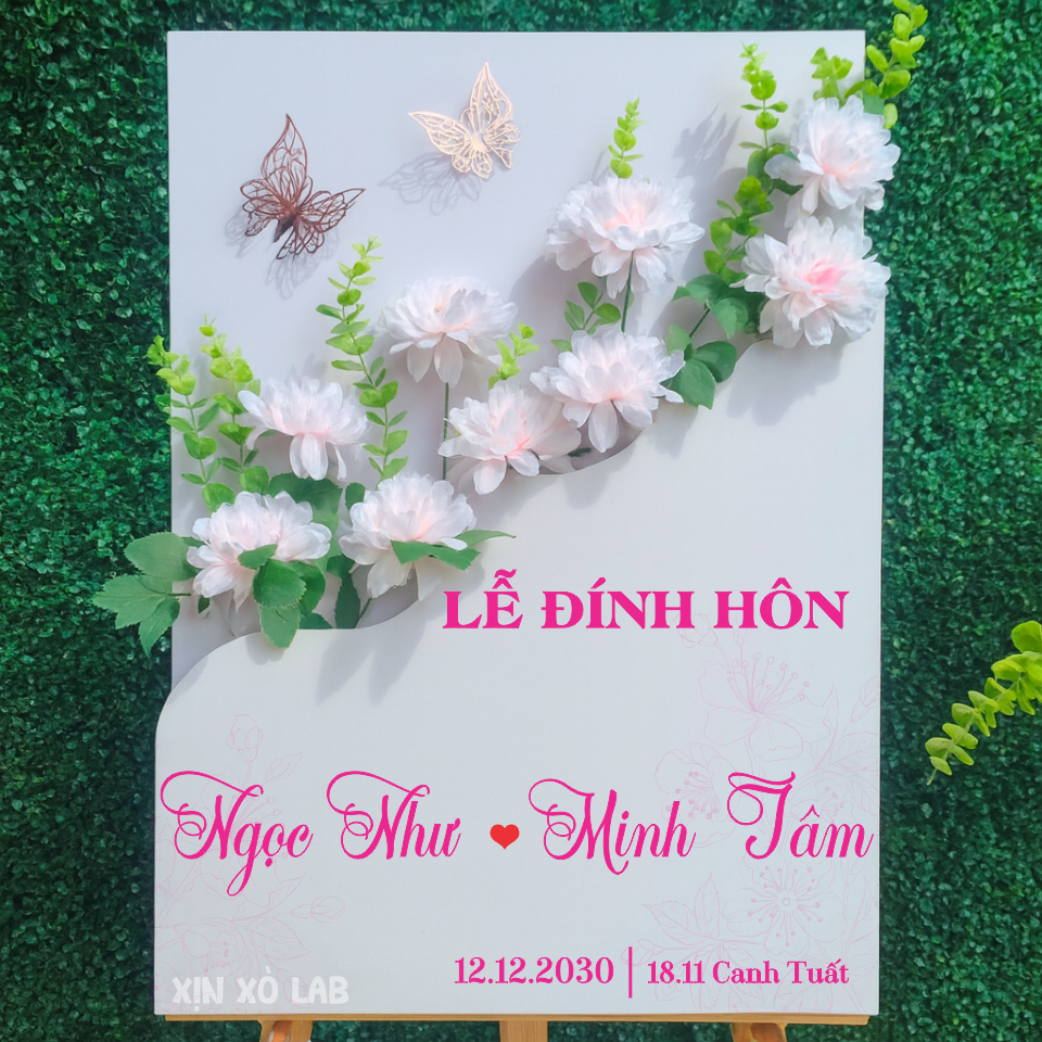 Bảng Welcome Dạm Ngõ In Tên Theo Yêu Cầu Decor Lễ Ăn Hỏi Cao Cấp