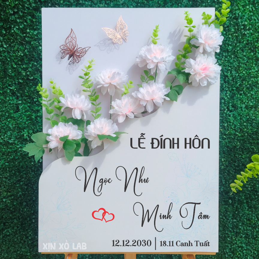 Bảng Welcome Dạm Ngõ In Tên Theo Yêu Cầu Decor Lễ Ăn Hỏi Cao Cấp