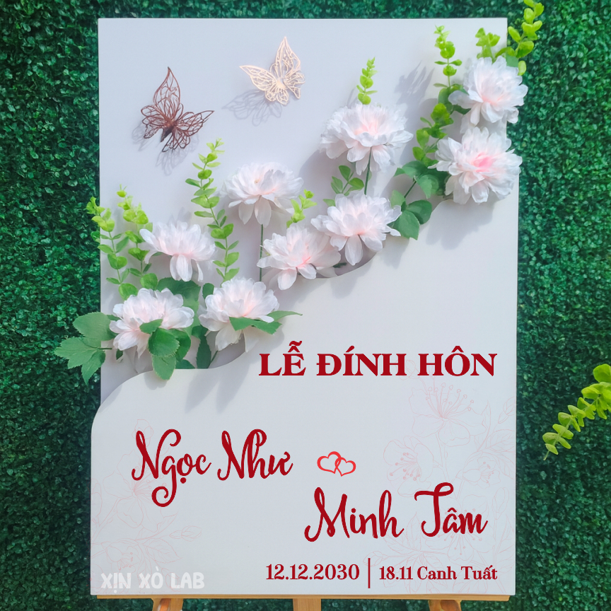 Bảng Welcome Dạm Ngõ In Tên Theo Yêu Cầu Decor Lễ Ăn Hỏi Cao Cấp