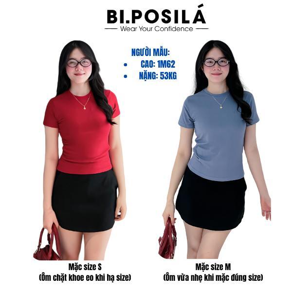 [A07] ÁO THUN NỮ BASIC REGULAR FIT CỔ TRÒN TAY NGẮN CHẤT VẢI COTTON BORIP MỀM MỊN MÁT MẺ BI.POSILÁ