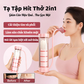 Tạ Tập Hít Thở Đa Năng 2in1 Tăng Sức Bền Giảm Cân, Dụng Cụ Tập Phổi Luyện Hơi Điều Chỉnh Lực