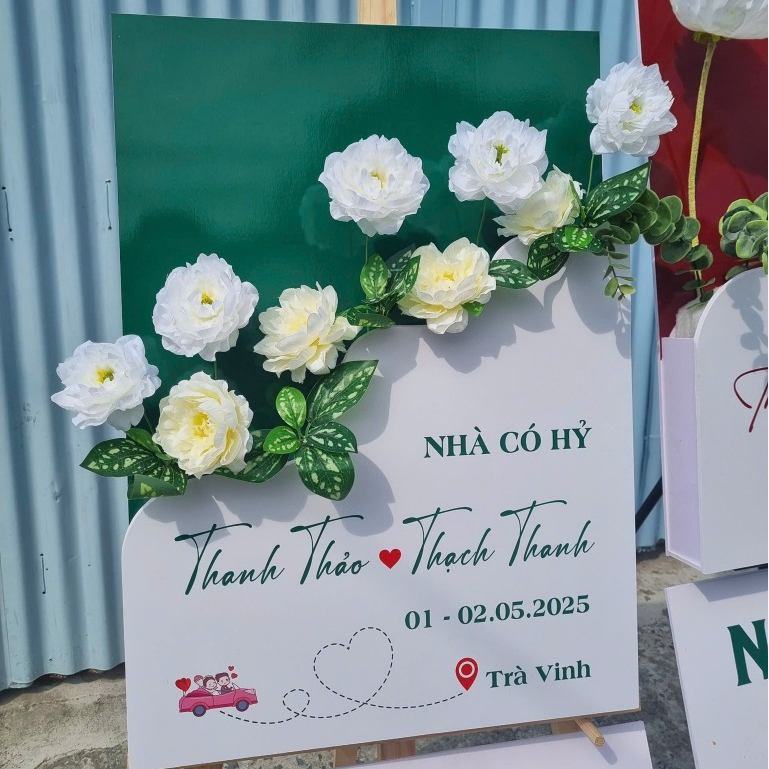 Bảng Welcome Dạm Ngõ In Tên Theo Yêu Cầu Decor Lễ Ăn Hỏi Cao Cấp