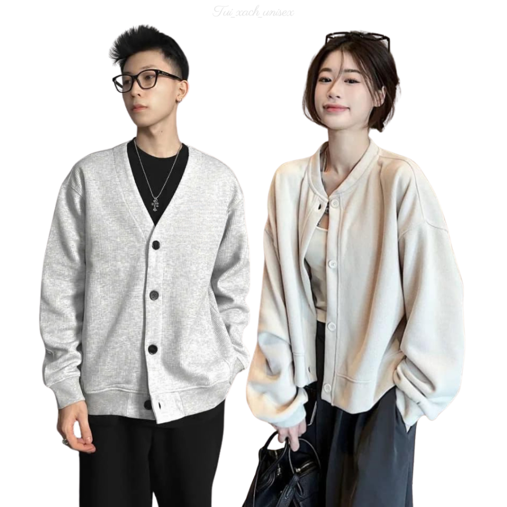 Áo khoác cardigan nam nữ chất nỉ dễ mặc dễ phối đồ, hợp mọi thời đại 4 màu C1