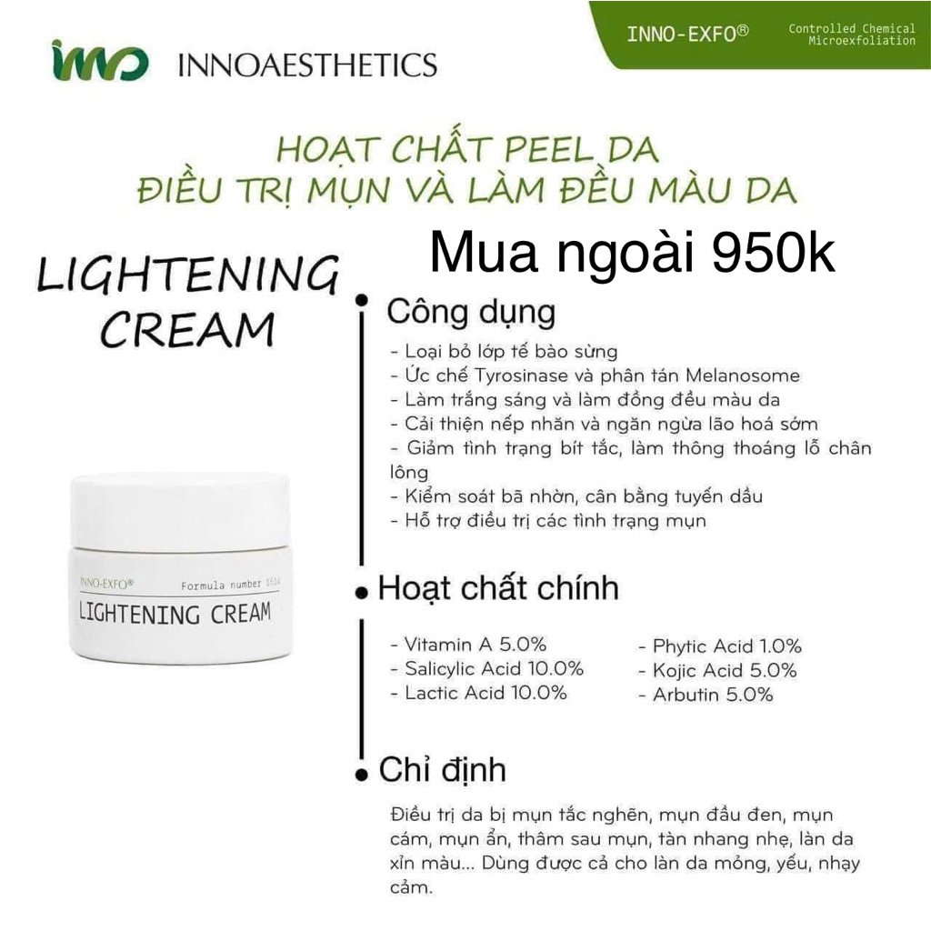 Kem Peel da A Innoaesthetics Inno Lightening (lọ15ml)