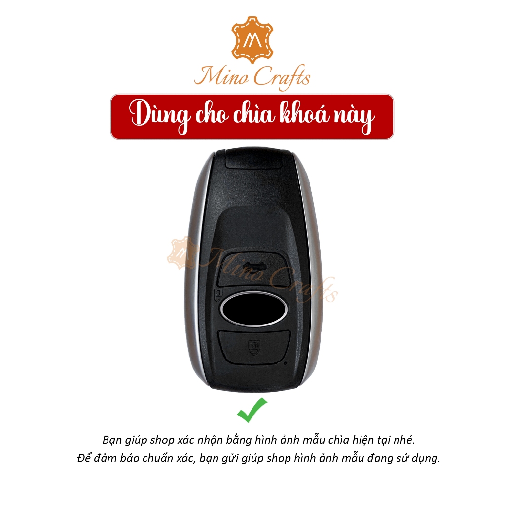 Bao da chìa khóa Subaru Forester, Outback, Bao da chìa khóa thủ công, Da bò nhập khẩu, Khắc tên