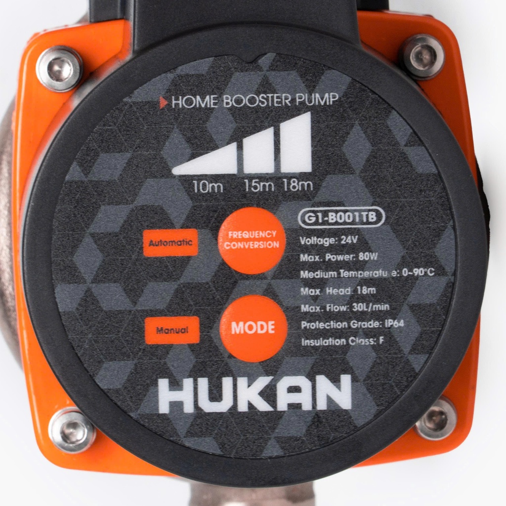 Máy Bơm Tăng Áp Mini HUKAN G1-B001TB|220V Đầu Vào, 24V Đầu Ra, 80W, Lưu Lượng 30L/Phút, Chống Nước IP64[Chính Hãng]
