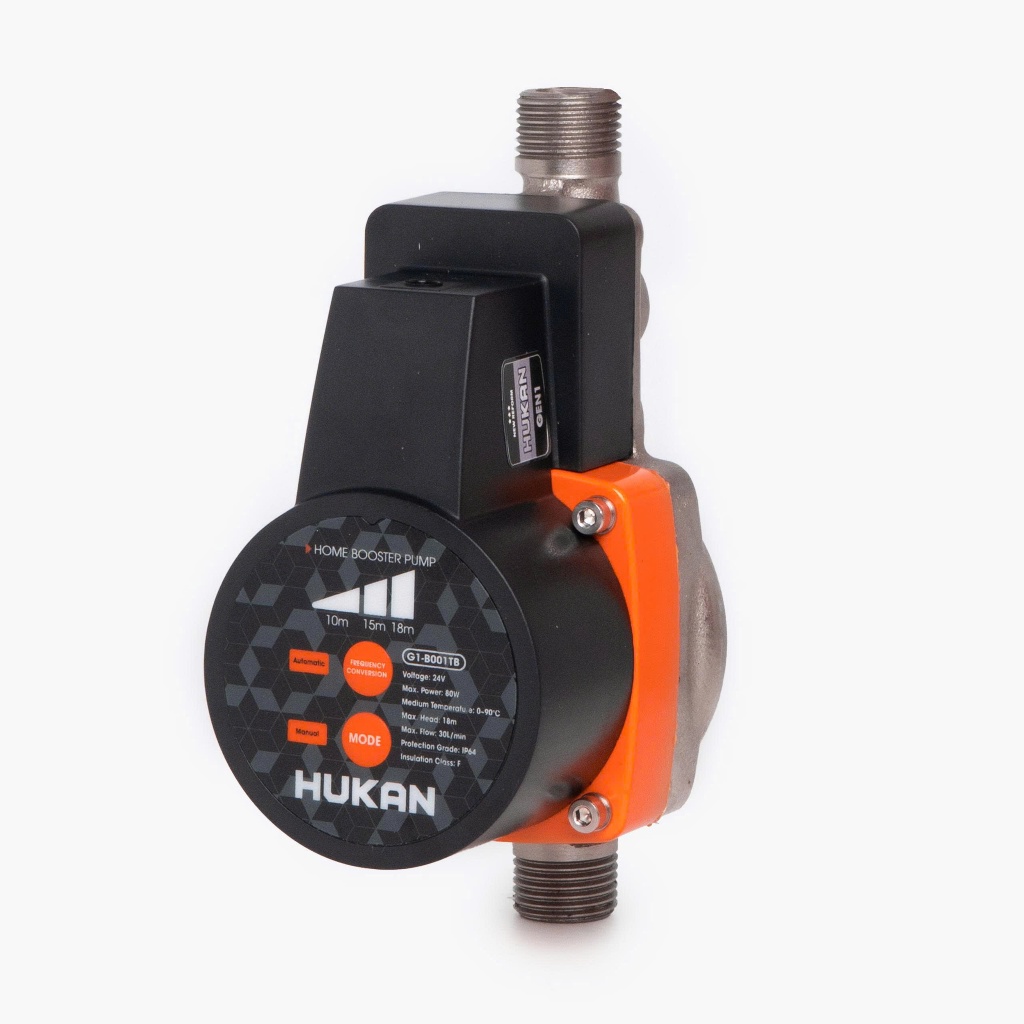 Máy Bơm Tăng Áp Mini HUKAN G1-B001TB|220V Đầu Vào, 24V Đầu Ra, 80W, Lưu Lượng 30L/Phút, Chống Nước IP64[Chính Hãng]