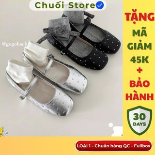 Giày bệt nữ da PU tổng hợp dệt vải đế cao su cao cấp nữ tính dịu dàng êm chân