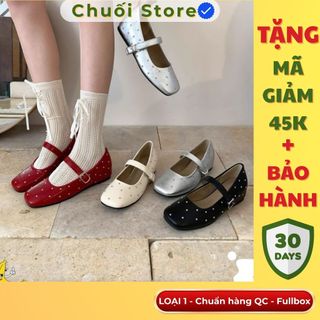 Giày bệt nữ da PU tổng hợp dệt vải đế cao su phong cách tiểu thư sang trọng êm ái thoải mái