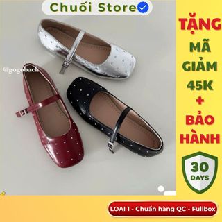Giày bệt nữ da PU tổng hợp dệt vải đế cao su cao cấp nữ tính dễ thương dễ mang