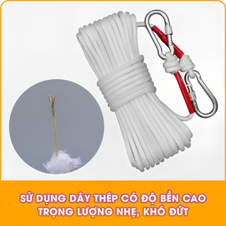 Dây Thừng Lõi Thép 8MM Chịu Lực Cao Thoát Hiểm | Dây Cứu Hộ Leo Núi Dây An Toàn Buộc Hàng 20 30 50M