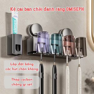 Giá để bàn chải đánh răng OMISEPH lắp đặt cốc hút chân không Kệ đựng bàn chải đánh răng bằng nhôm cao cấp T009