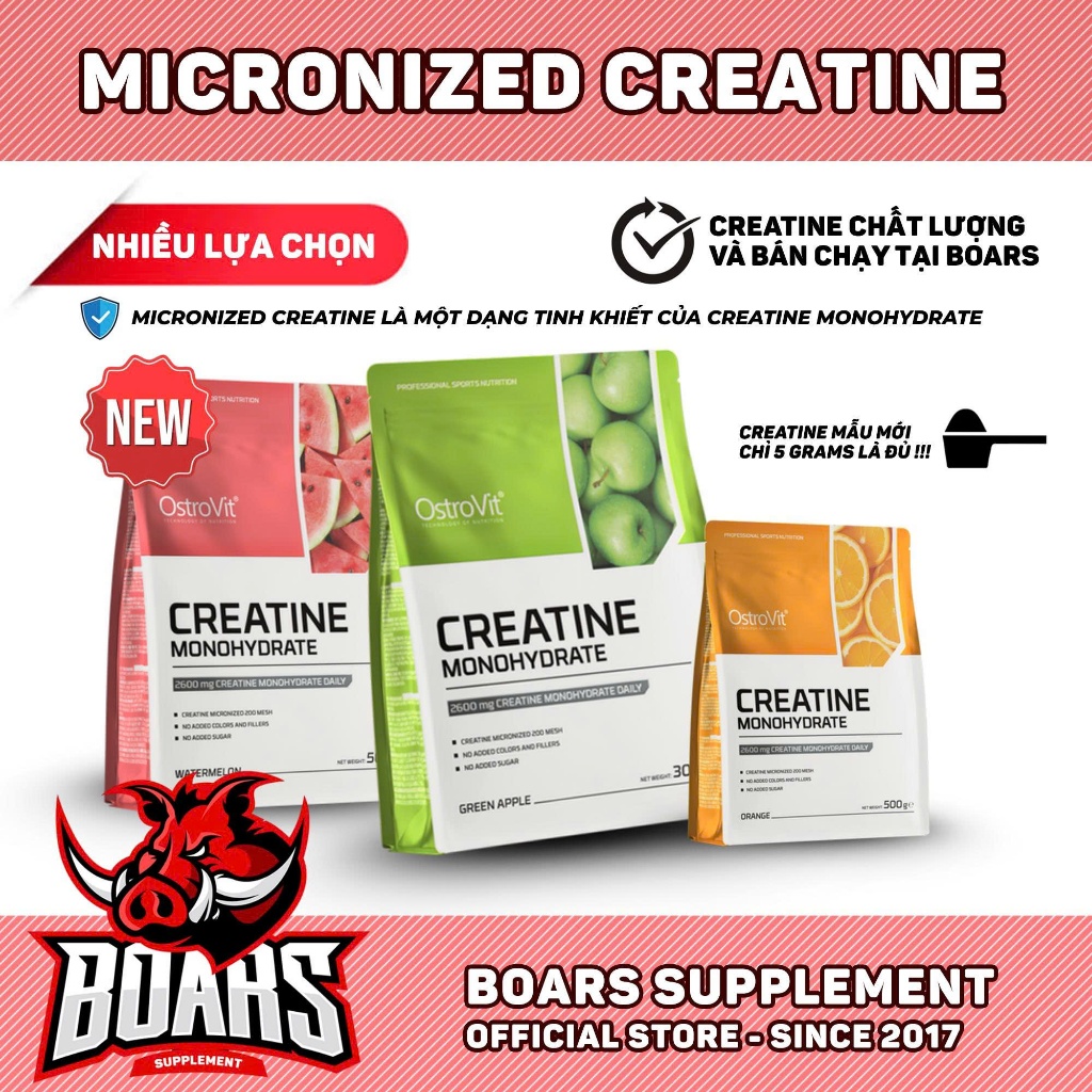 [MẪU MỚI NHẤT] OSTROVIT CREATINE MONOHYDRATE TĂNG SỨC MẠNH TẬP LUYỆN VƯỢT TRỘI