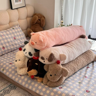 Gấu Thú Bông Gối Ôm Dài Ngủ Hình Động Vật Ngộ Nghĩnh Heo Thỏ Cún Hà Mã Quà Tặng Độc Đáo Lông Xù Mềm Mịn Siêu Dễ Thương