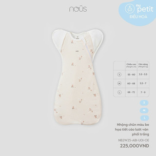 Nous Nhộng chũn khoá kéo cho bé 3-6m chất liệu mềm mại, thoáng mát, co dãn tốt cho bé