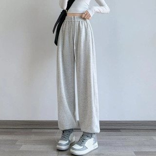 Quần nỉ nam dáng suông form rộng mặc thoải mái phối dây rút hai màu đen xám K1