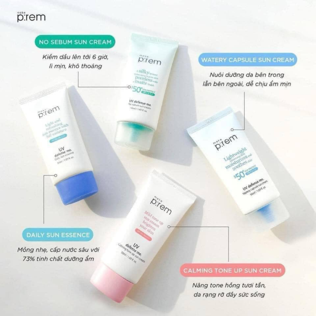 Kem Chống Nắng Nâng Tone Make P:rem UV defense me Make Prem 40ml/50ml
