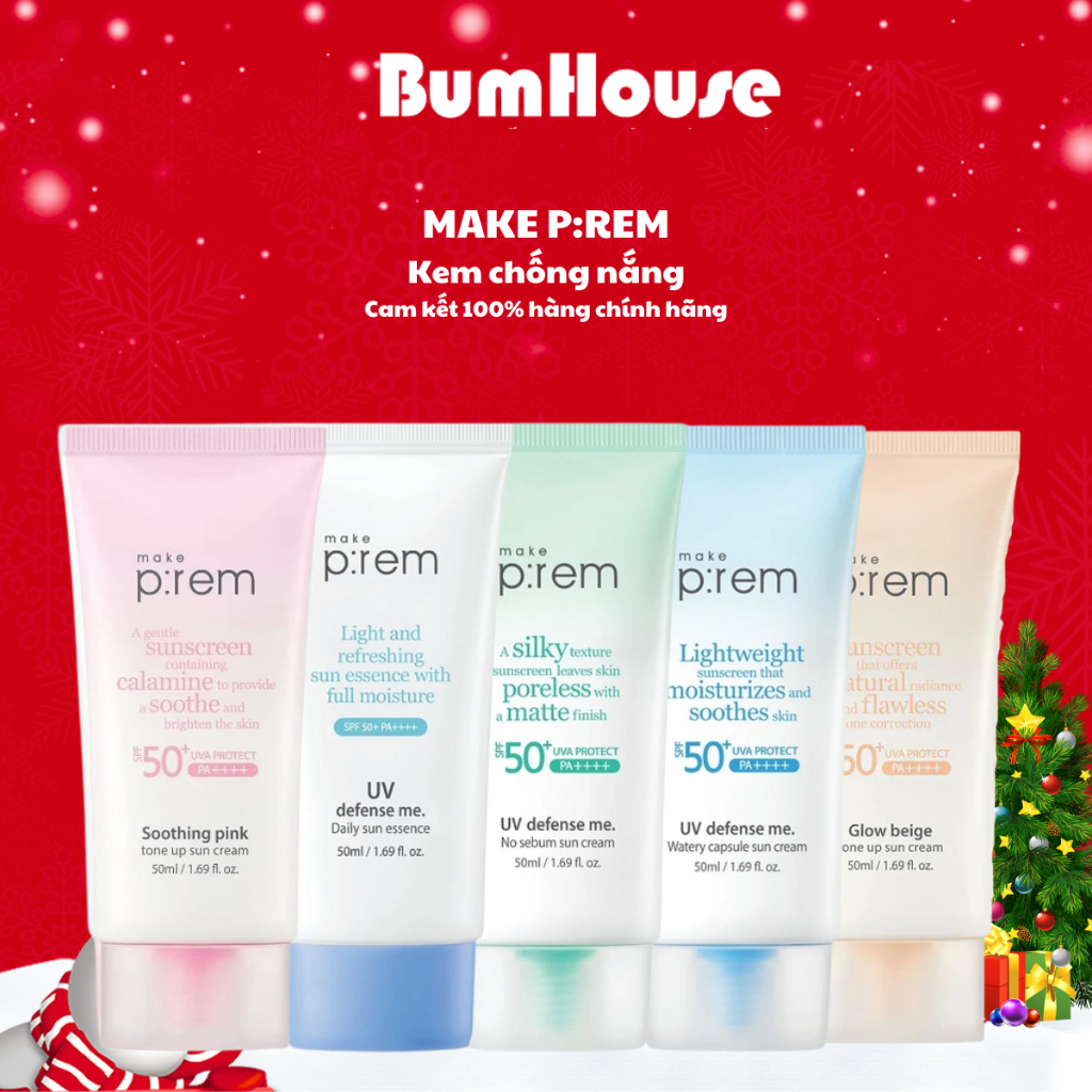 Kem Chống Nắng Nâng Tone Make P:rem UV defense me Make Prem 40ml/50ml