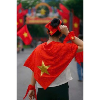 Scrunchies Dây Chun Buộc Tóc Cờ Đỏ Sao Vàng,Phụ Kiện Dây Tóc Chụp Hình,Diễu Hành,Sự Kiện Quốc Khánh 2/9 Yêu Nước { H }