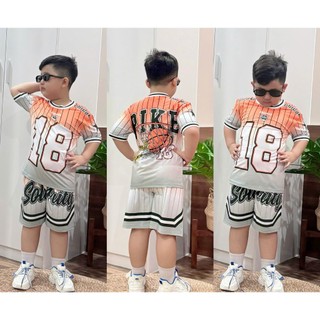 Đồ bộ đùi bé trai chất thun lạnh in 3d họa tiết thể thao Ann's Kids bo dệt cho bé trai từ 11 đến 45kg