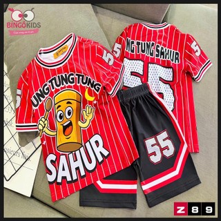 Đồ bộ đùi bé trai chất thun lạnh in 3d họa tiết thể thao Ann's Kids bo dệt cho bé trai từ 11 đến 45kg