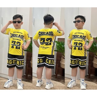 Đồ bộ đùi bé trai chất thun lạnh in 3d bo dệt họa tiết thể thao An's Kids cho bé trai từ 11 đến 45kg