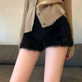 LT - Quần short đùi len lông cạp cao, chất len co giãn 4 chiều free size Q007