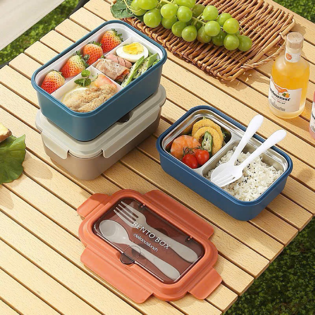 Hộp Đựng Cơm Giữ Nhiệt 2 Ngăn LUNCH BOX, Hộp Đựng Cơm Văn Phòng