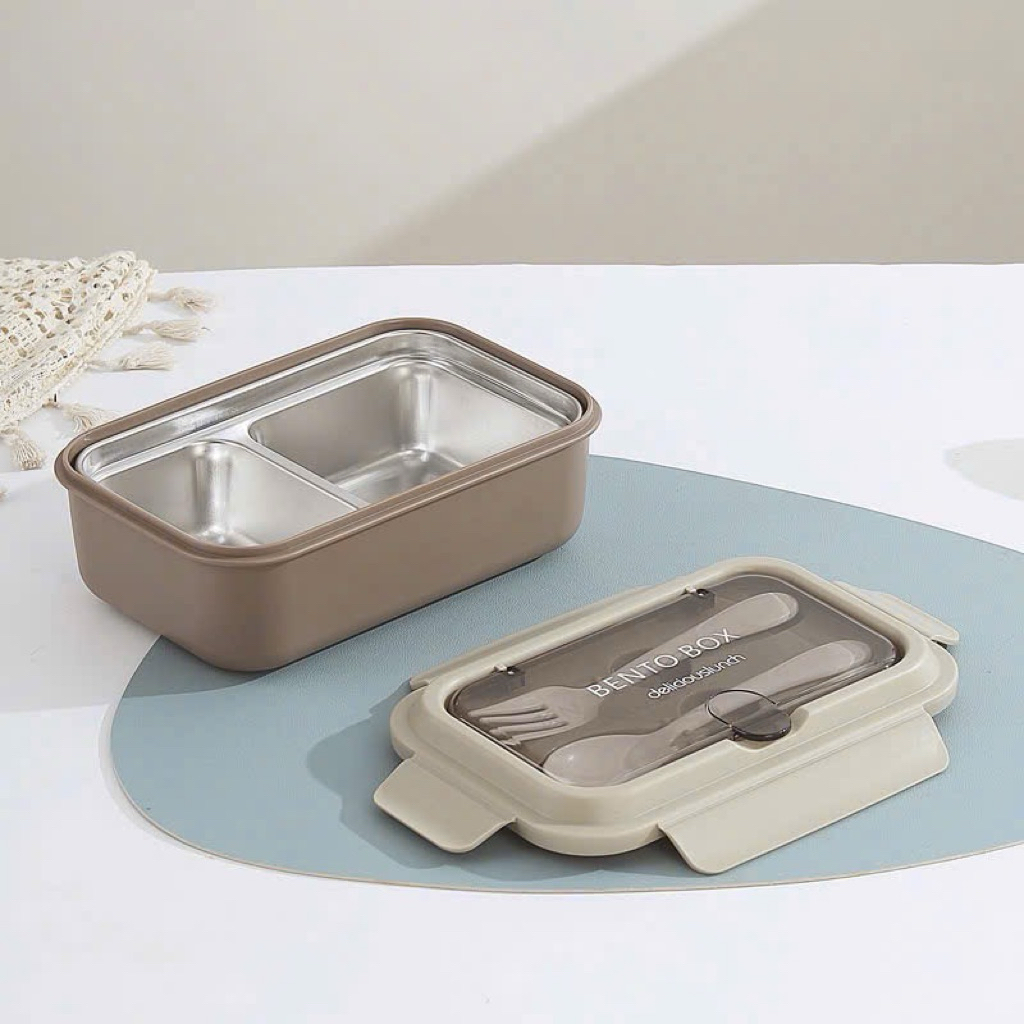 Hộp Đựng Cơm Giữ Nhiệt 2 Ngăn LUNCH BOX, Hộp Đựng Cơm Văn Phòng