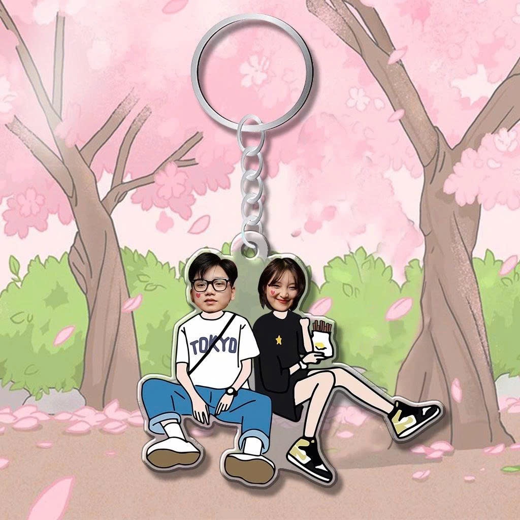 Móc Khoá Đôi, Móc Khoá Cặp Đôi Chibi In Theo Yêu Cầu Quà Lưu Niệm In Hình Chibi Cute Dùng Làm Quà Tặng Bạn Bè - SakuMai
