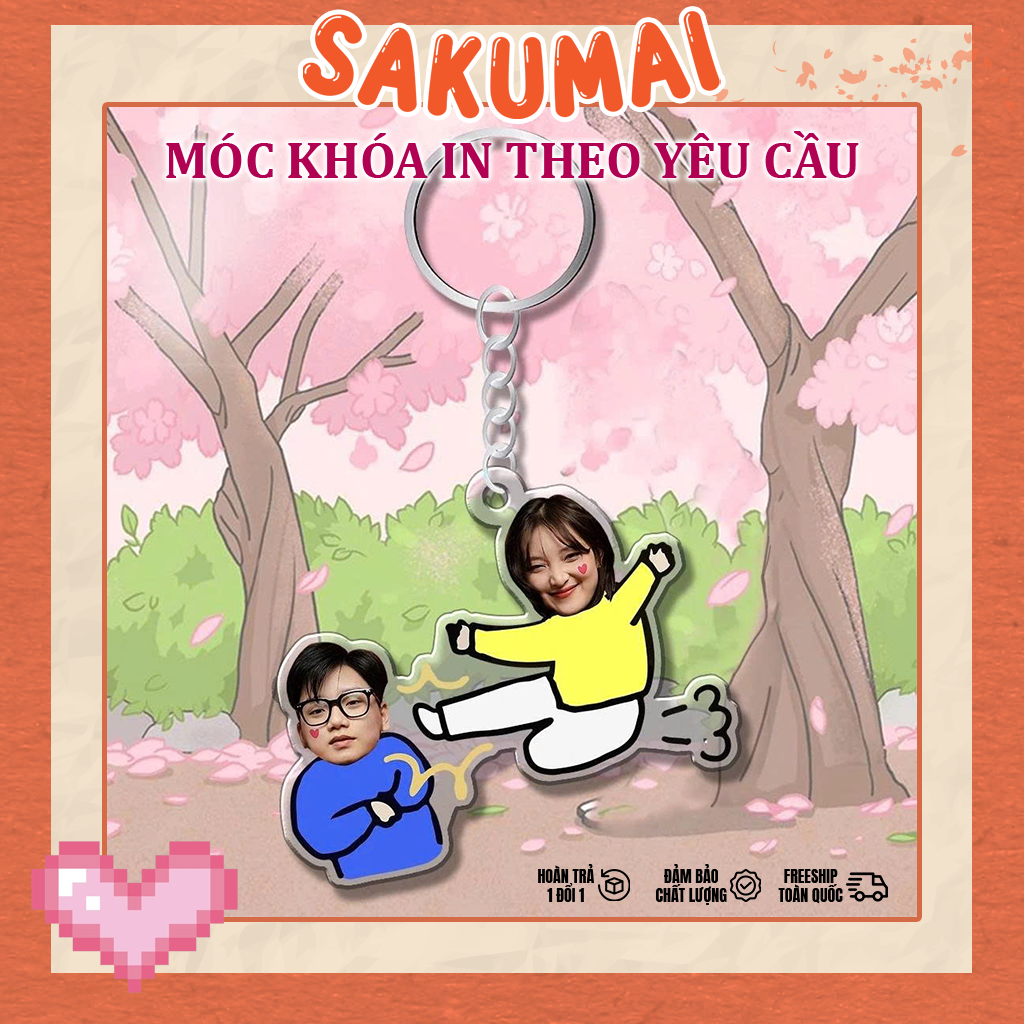 Móc Khoá Đôi, Móc Khoá Cặp Đôi Chibi In Theo Yêu Cầu Quà Lưu Niệm In Hình Chibi Cute Dùng Làm Quà Tặng Bạn Bè - SakuMai
