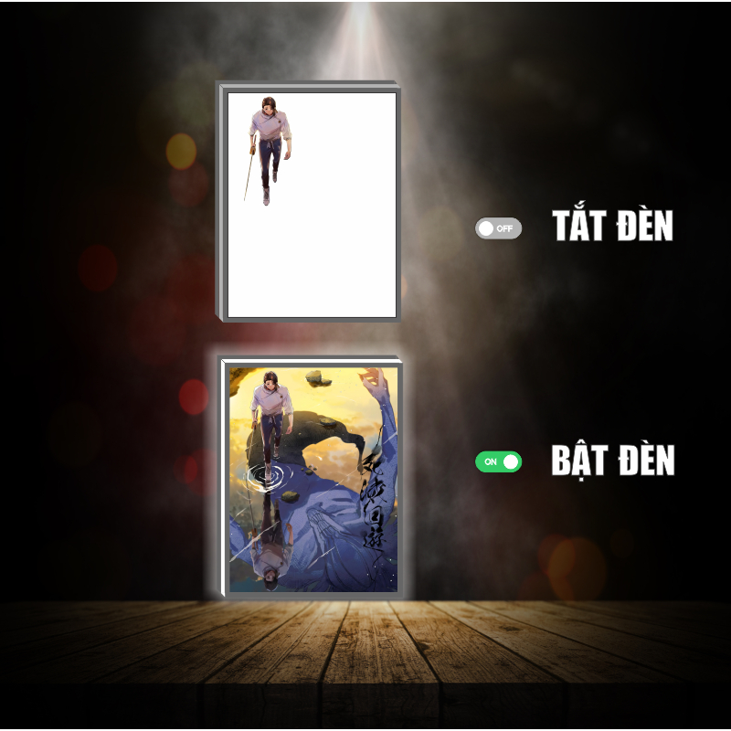 Tranh đèn led 3D đổi màu Jujutsu kaisen Yuji Yuta  - Tranh đèn led 3D  trang trí bàn làm việc, đèn ngủ