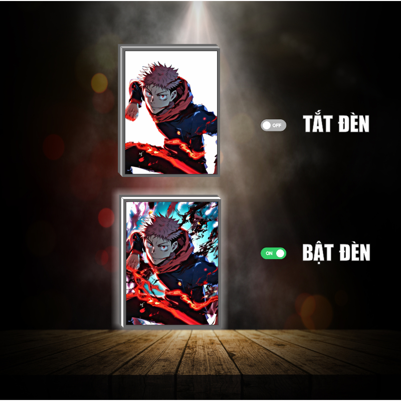 Tranh đèn led 3D đổi màu Jujutsu kaisen Yuji Yuta  - Tranh đèn led 3D  trang trí bàn làm việc, đèn ngủ