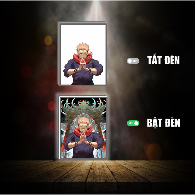 Tranh đèn led 3D đổi màu Jujutsu kaisen Yuji Yuta  - Tranh đèn led 3D  trang trí bàn làm việc, đèn ngủ