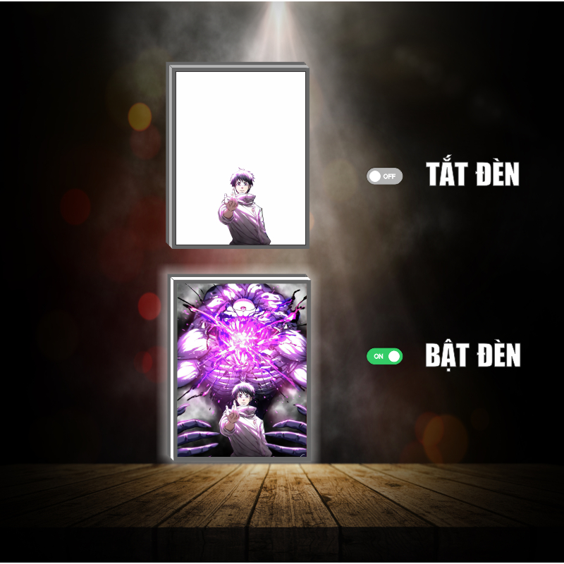 Tranh đèn led 3D đổi màu Jujutsu kaisen Yuji Yuta  - Tranh đèn led 3D  trang trí bàn làm việc, đèn ngủ