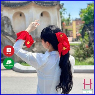 Scrunchies Dây Chun Buộc Tóc Cờ Đỏ Sao Vàng,Phụ Kiện Dây Tóc Chụp Hình,Diễu Hành,Sự Kiện Quốc Khánh 2/9 Yêu Nước { H }